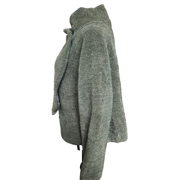 Italian Asymmetrical Drape Neckline and Hem Sweater Green Size L Buttery Soft - Picture 6 of 9